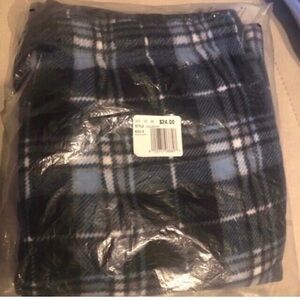 NWT Men's Croft & Barrow Extra Soft Fleece MEDIUM Sleep Pants BLUE CHECKERED